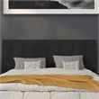 Pemberly Row Contemporary Queen Fabric Panel Headboard in Black