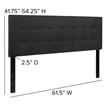 Pemberly Row Contemporary Queen Fabric Panel Headboard in Black
