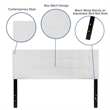 Pemberly Row Contemporary Queen Fabric Panel Headboard in White
