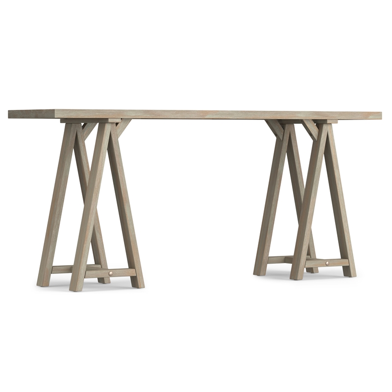 Pemberly Row Contemporary Wood Console Table in Distressed Gray