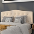 Pemberly Row Contemporary Tufted Queen Panel Headboard in Beige
