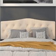 Pemberly Row Contemporary Tufted Queen Panel Headboard in Beige