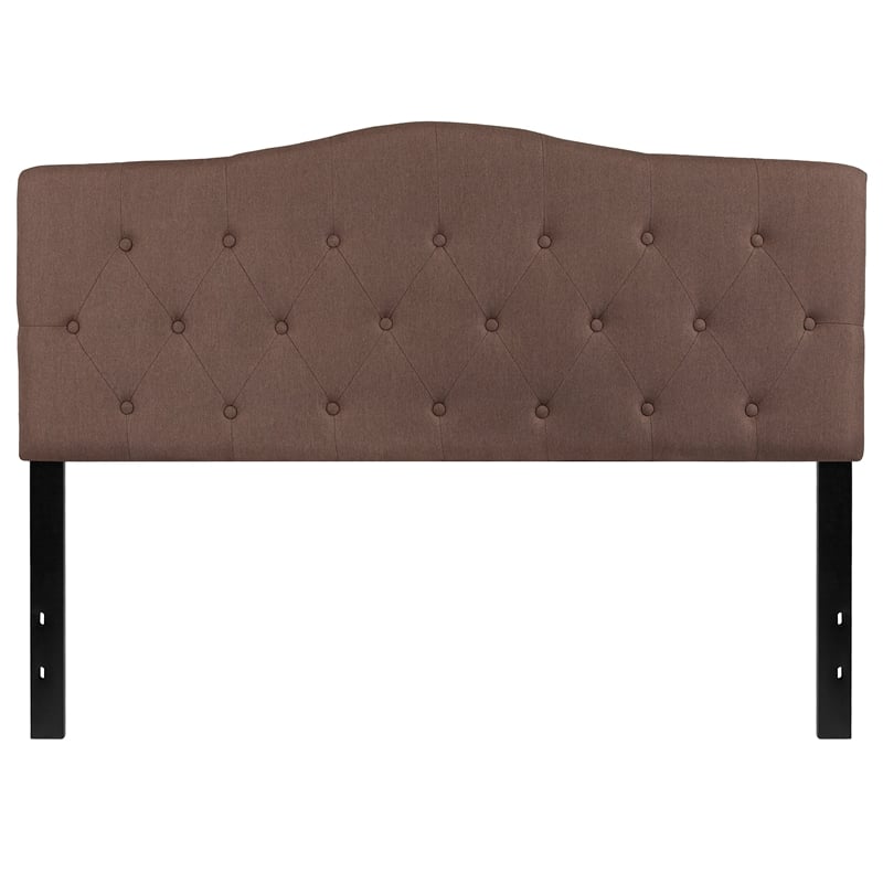 Pemberly Row Contemporary Tufted Queen Panel Headboard in Camel