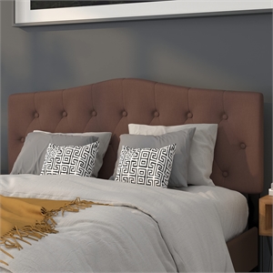 Pemberly Row Contemporary Tufted Queen Panel Headboard in Camel