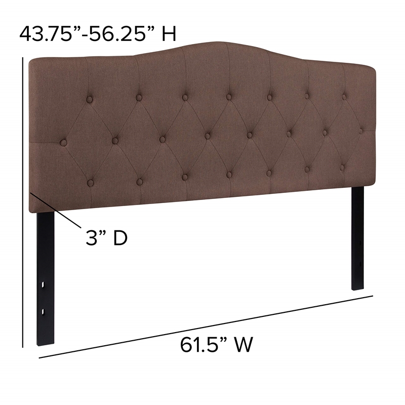 Pemberly Row Contemporary Tufted Queen Panel Headboard in Camel