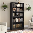 Pemberly Row Modern Universal 5 Shelf Bookcase in Classic Black