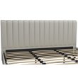 Pemberly Row Modern Upholstered Bed in King in Light Gray Linen
