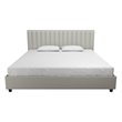 Pemberly Row Modern Upholstered Bed in King in Light Gray Linen