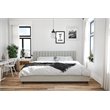 Pemberly Row Modern Upholstered Bed in King in Light Gray Linen