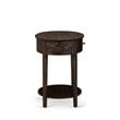 Pemberly Row Asian Wood Nightstand in Distressed Jacobean Brown