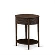 Pemberly Row Asian Wood Nightstand in Distressed Jacobean Brown