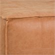 Pemberly Row Boho Square Large Coffee Table Pouf in Brown Faux Leather