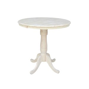 Pemberly Row 36&quot Round Top Dining/Counter Height Pedestal Table With 12&quot Leaf