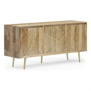 Pemberly Row Contemporary Solid Wood Sideboard Buffet in Natural