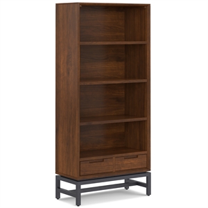 Pemberly Row 66 inch x 30 inch Industrial Bookcase in WALNUT Wood