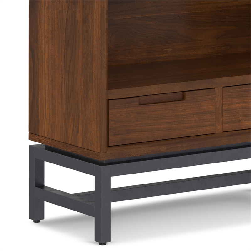 Pemberly Row 66 inch x 30 inch Industrial Bookcase in WALNUT Wood