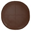 Pemberly Row Boho Round Pouf in Distressed Dark Brown Faux Leather