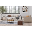 Pemberly Row Boho Round Pouf in Distressed Dark Brown Faux Leather
