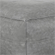 Pemberly Row Boho Square Pouf in Distressed Gray Vegan Faux Leather