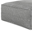 Pemberly Row Boho Square Pouf in Distressed Gray Vegan Faux Leather