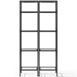 Pemberly Row Metal/Glass Etagere Bookcase in Rubbed Bronze (Set of 2)