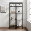 Pemberly Row Metal/Glass Etagere Bookcase in Rubbed Bronze (Set of 2)