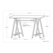 Pemberly Row Industrial 60 inch Wide Solid WALNUT Wood and Metal Desk