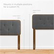Pemberly Row Tufted King Fabric and Wood Headboard in Walnut/Charcoal