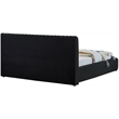 Pemberly Row Contemporary Deep Channel Tufted Rich Black Velvet Full Bed