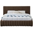 Pemberly Row Contemporary Deep Channel Tufted Rich Brown Velvet Full Bed