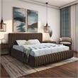 Pemberly Row Contemporary Deep Channel Tufted Rich Brown Velvet Full Bed