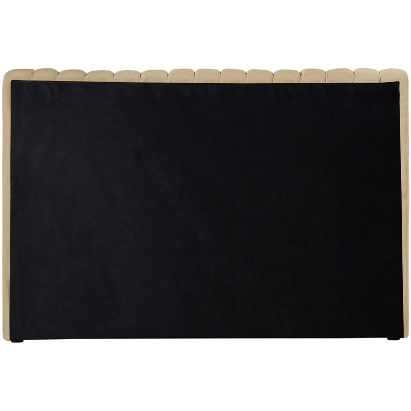 Pemberly Row Contemporary Deep Channel Tufted Rich Camel Velvet Twin Bed