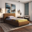 Pemberly Row Contemporary Deep Channel Tufted Rich Saddle Velvet Twin Bed