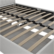 Pemberly Row Fabric Upholstered Queen Bed w/Storage Drawers in Light Gray