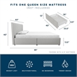 Pemberly Row Fabric Upholstered Queen Bed w/Storage Drawers in Light Gray