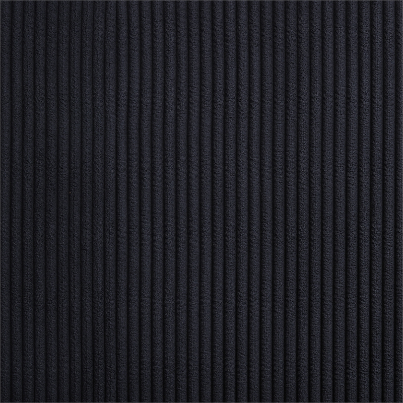 Pemberly Row Wingback Upholstered Fabric Eastern King Fireplace Bed Black