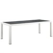 Pemberly Row 7-Piece Aluminum & Fabric Patio Dining Set in White and Navy
