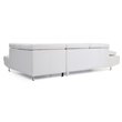 Pemberly Row Faux Leather Sectional in White with Adjustable Head and Arm Rest