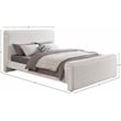Pemberly Row Curved Headboard and Footboard Rich Cream Boucle Fabric Queen Bed