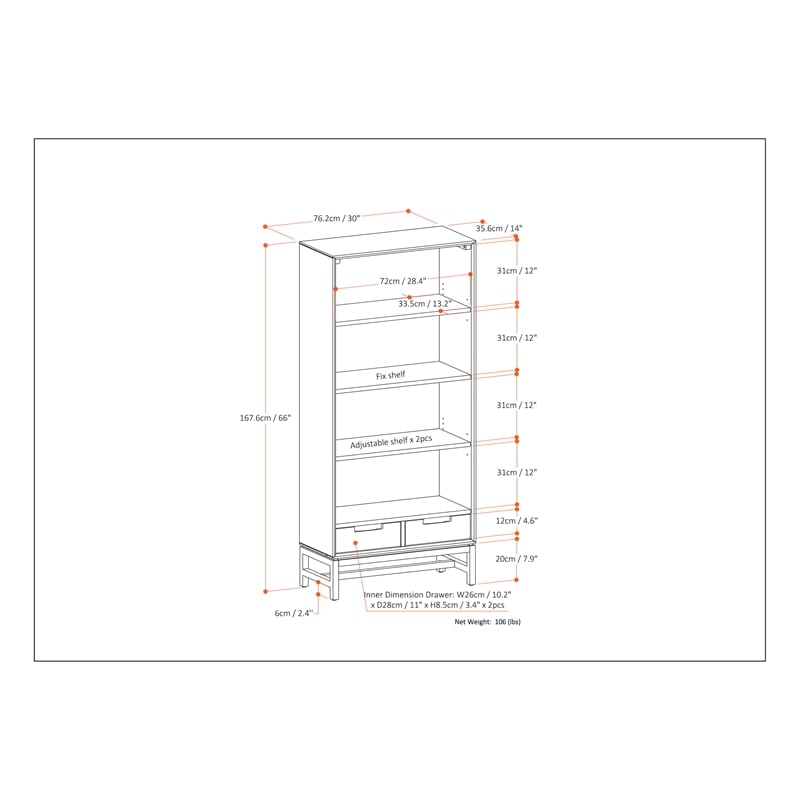 Pemberly Row Hardwood & Metal 66 x 30