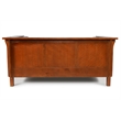 Pemberly Row Arts and Crafts Leather Side Loveseat in Chestnut Brown