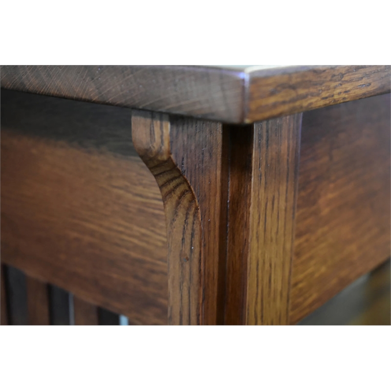 Pemberly Row Arts and Crafts 1 Drawer Wood Console Table in Cherry