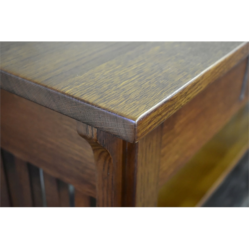 Pemberly Row Arts and Crafts 1 Drawer Wood Console Table in Cherry