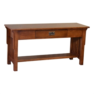 Pemberly Row Arts and Crafts 1 Drawer Wood Console Table in Cherry