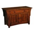 Pemberly Row Modern Arts and Crafts Wood Cabinet in Dark Walnut