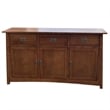 Pemberly Row Arts and Crafts 3-Drawer Solid Wood Sideboard in Walnut