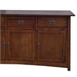 Pemberly Row Arts and Crafts 3-Drawer Solid Wood Sideboard in Walnut