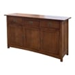 Pemberly Row Arts and Crafts 3-Drawer Solid Wood Sideboard in Walnut