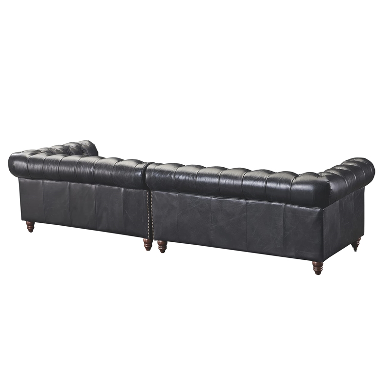 Pemberly Row Top Grain Leather Chesterfield 118
