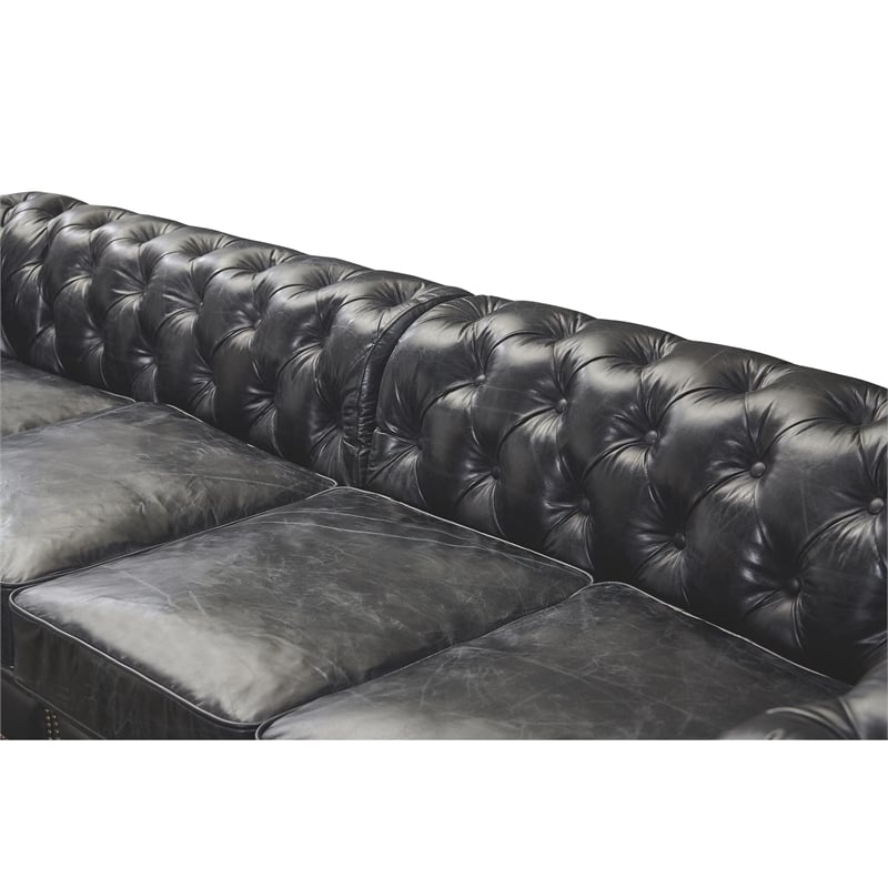 Pemberly Row Top Grain Leather Chesterfield 118